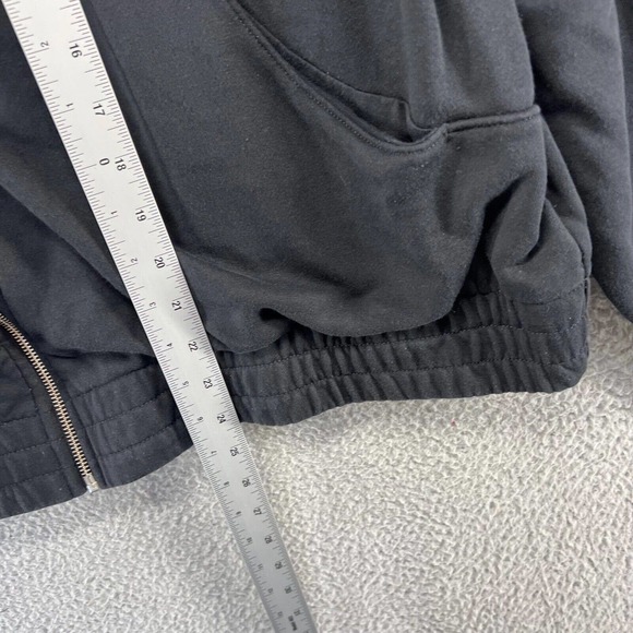 Nike Sweatshirt Women's Extra large Black White Full Zip Air Cropped Spellout - Picture 3 of 9